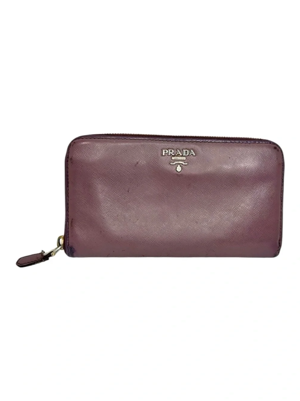 Prada Purple Saffiano Leather Zippy Wallet